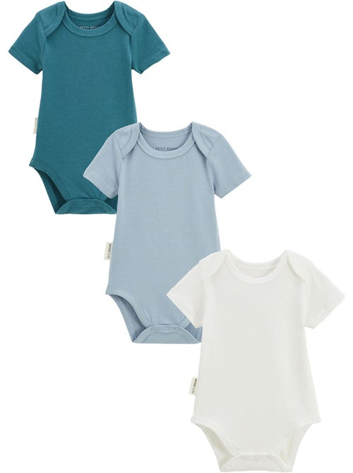 Set van 3 babyrompertjes met korte mouwen - avonturier - Kiabi Set van 3 babyrompertjes met korte mouwen - avonturier - Kiabi