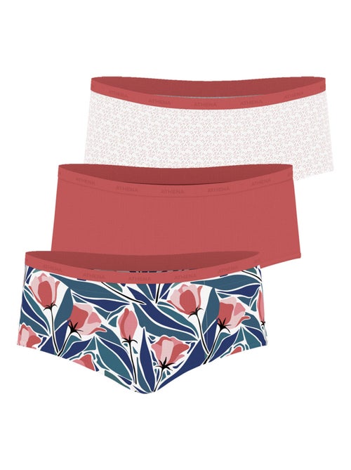 Set van 3 boxershorts dames ecopack basic athena - Kiabi