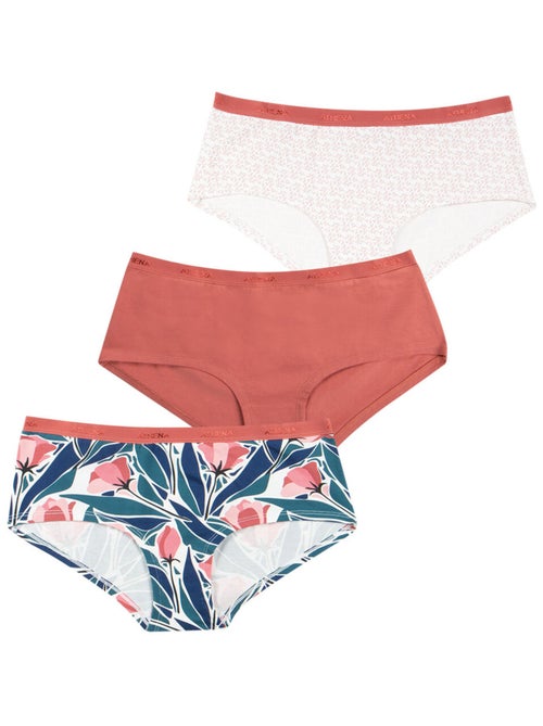Set van 3 boxershorts dames ecopack basic athena - Kiabi