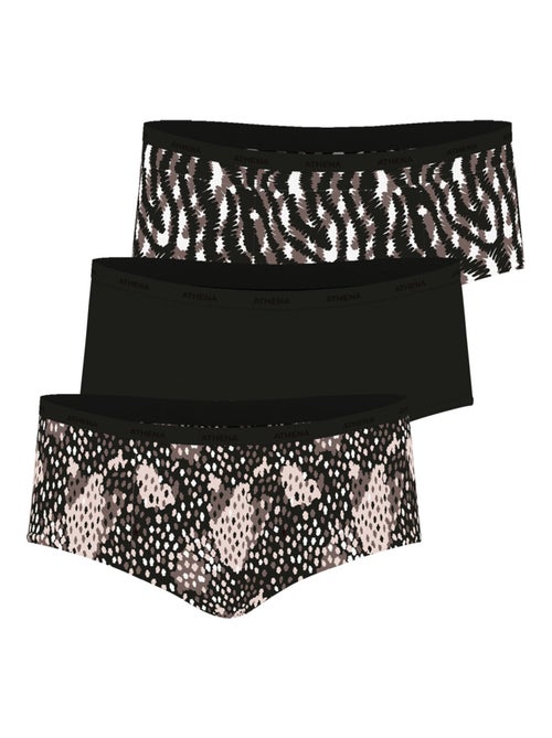 Set van 3 boxershorts dames ecopack basic athena - Kiabi