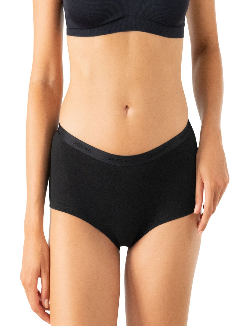 Set van 3 boxershorts dames ecopack basic athena Zwart - Kiabi