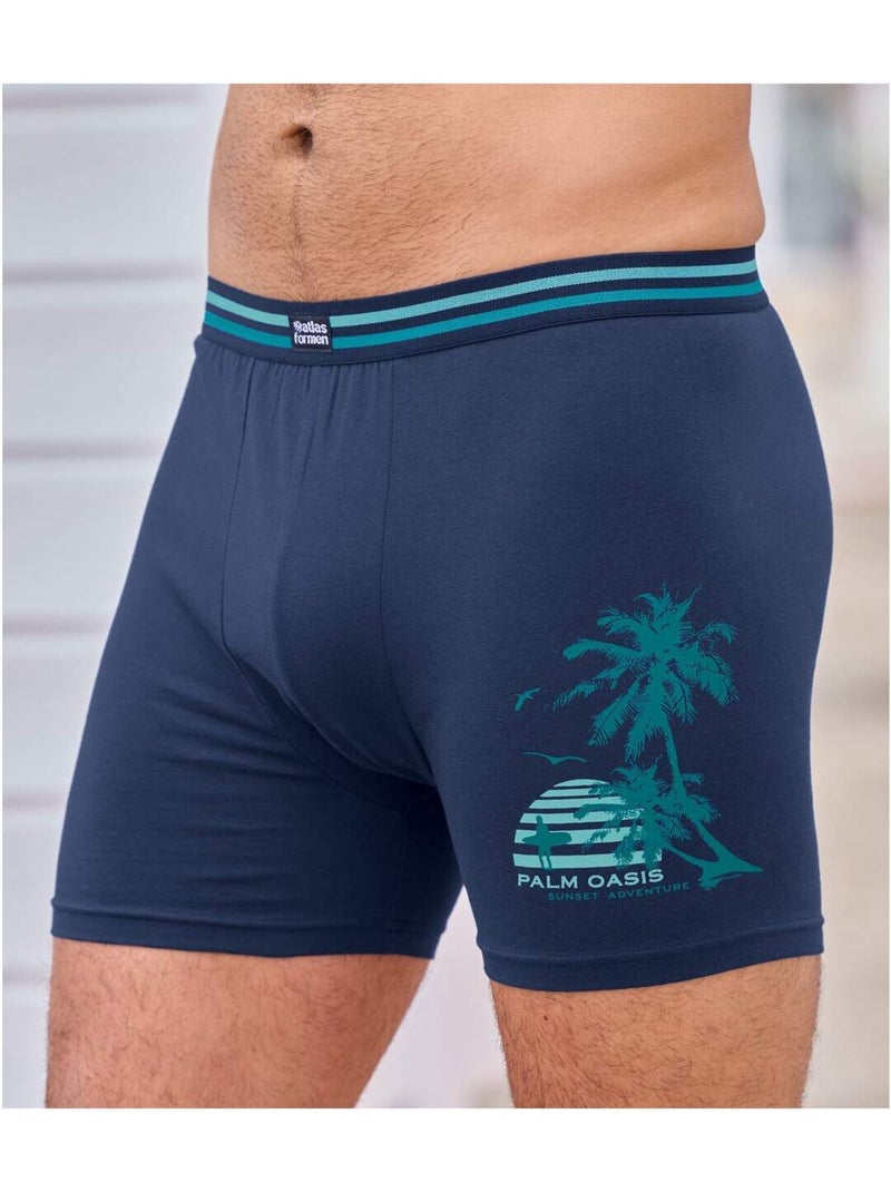 Set van 3 boxershorts Summer - ATLAS FOR MEN Blauw Blauw - Kiabi