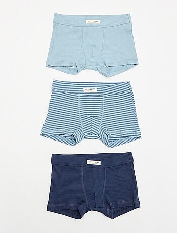 Set van 3 boxershorts van ribtricot