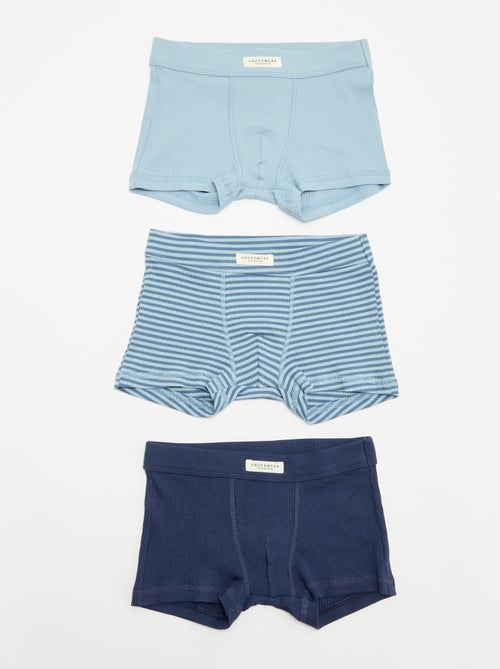 Set van 3 boxershorts van ribtricot - Kiabi