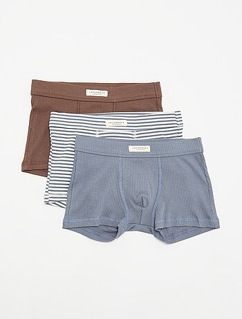 Set van 3 boxershorts van ribtricot