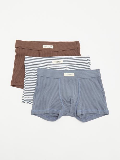 Set van 3 boxershorts van ribtricot - Kiabi