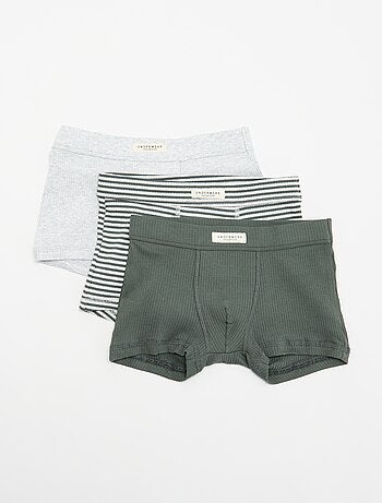 Set van 3 boxershorts van ribtricot