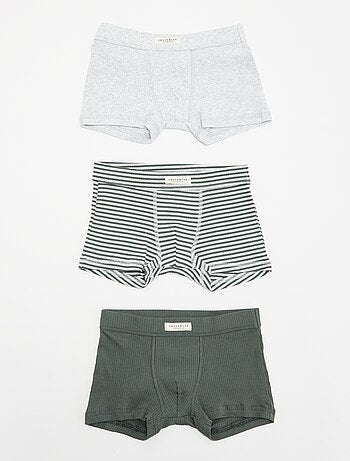 Set van 3 boxershorts van ribtricot