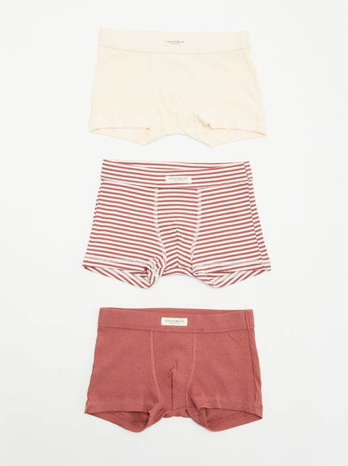 Set van 3 boxershorts van ribtricot - Kiabi
