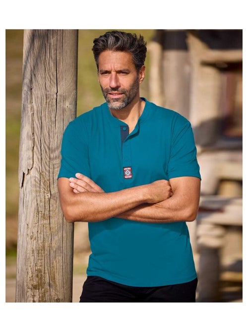 Set van 3 casual T-shirts met knopenhals - ATLAS FOR MEN - Kiabi