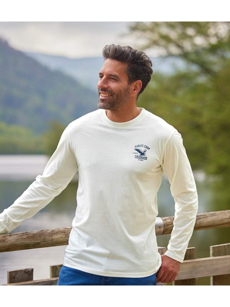 Set van 3 Colorado T-shirts met lange mouwen - ATLAS FOR MEN Wit Blauw Zwart - Kiabi