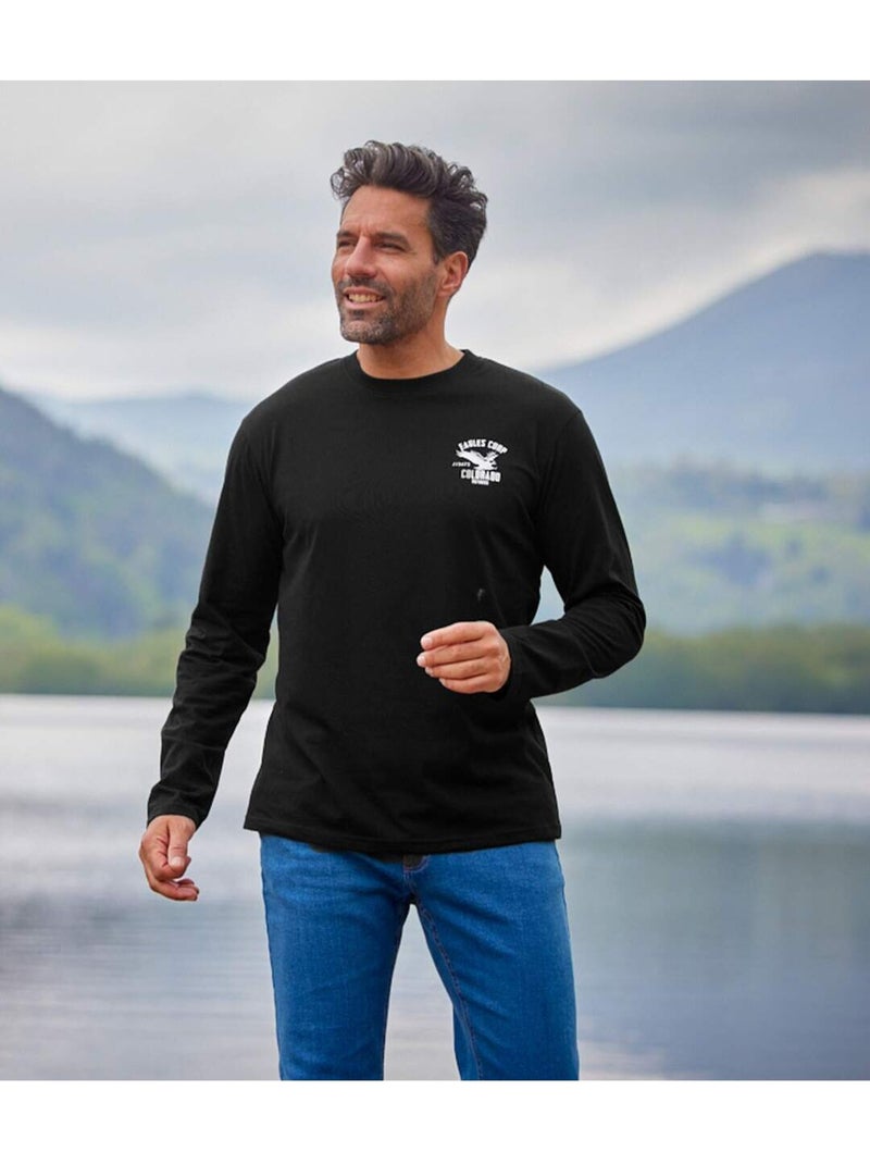 Set van 3 Colorado T-shirts met lange mouwen - ATLAS FOR MEN Wit Blauw Zwart - Kiabi