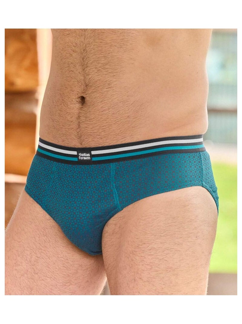 Set van 3  comfortabele onderbroeken atlas - atlas for men Blauw Groen - Kiabi
