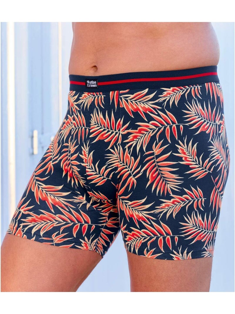 Set van 3 comfortabele stretchboxershorts - ATLAS FOR MEN Blauw Rood - Kiabi