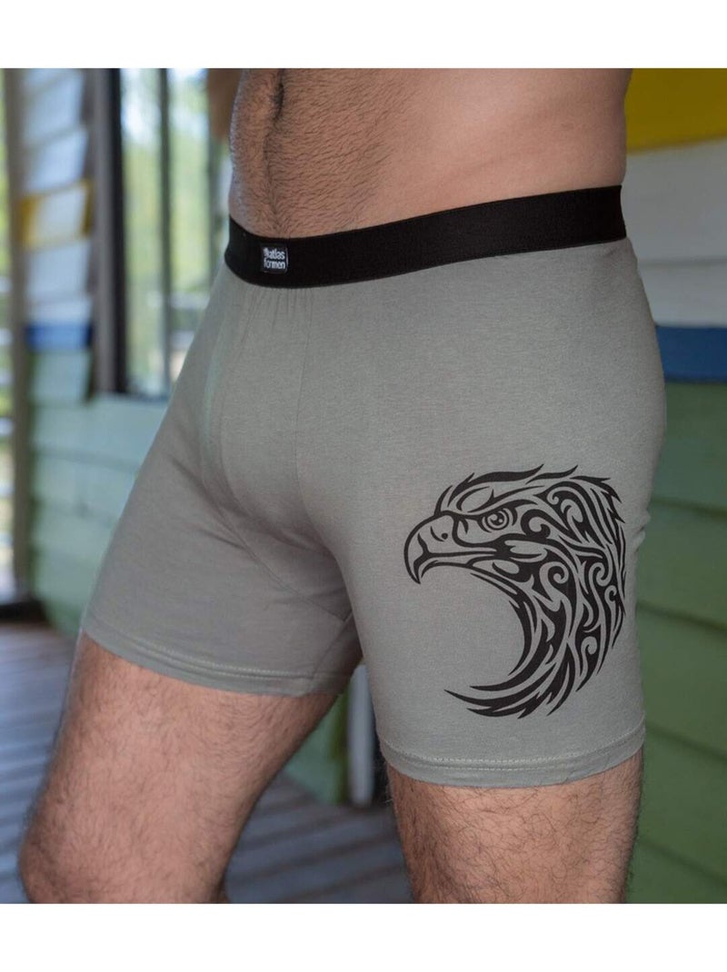 Set van 3 comfortabele stretchboxershorts - atlas for men Groengrijs - Kiabi