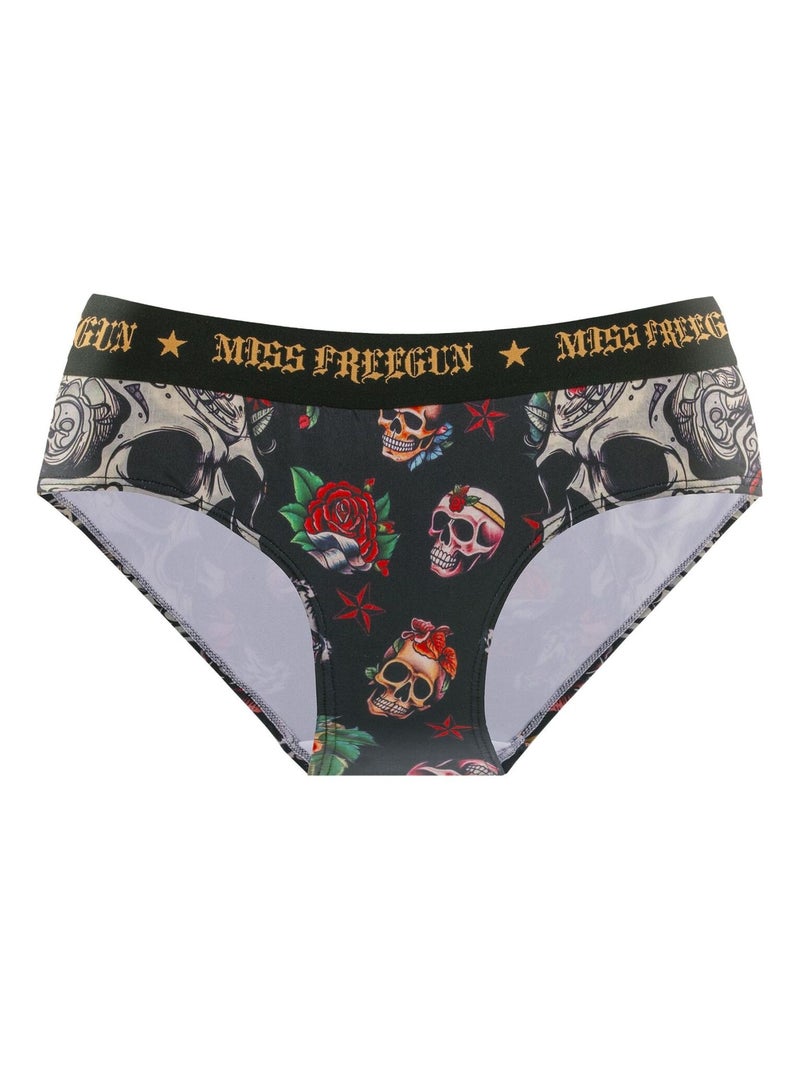 Set van 3 damesonderbroeken met camouflageprint Zwart - Kiabi