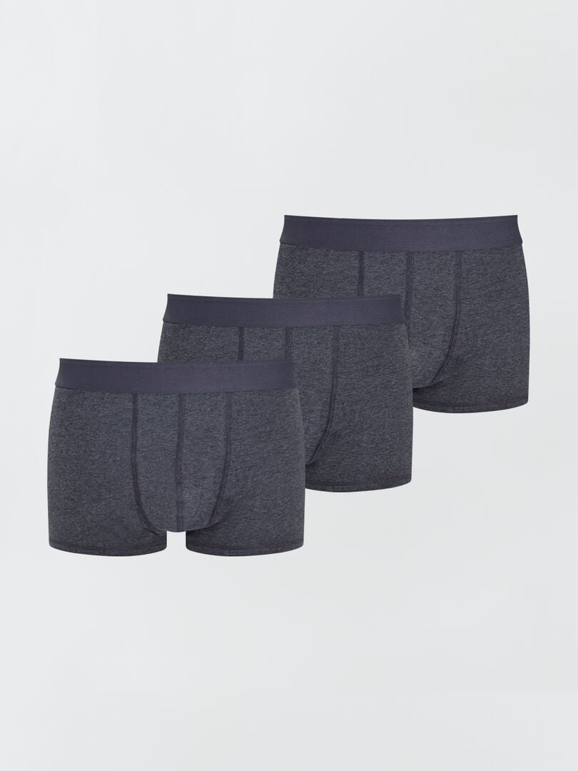 Set van 3 ecologisch ontworpen boxers voor een maatje meer donkergrijs - Kiabi