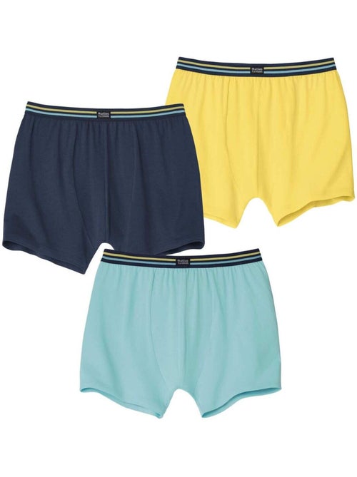 Set van 3 effen boxershorts van stretchkatoen - atlas for men - Kiabi