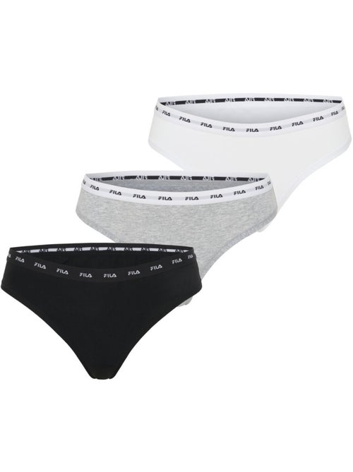 Set van 3 effen damesstrings - Kiabi