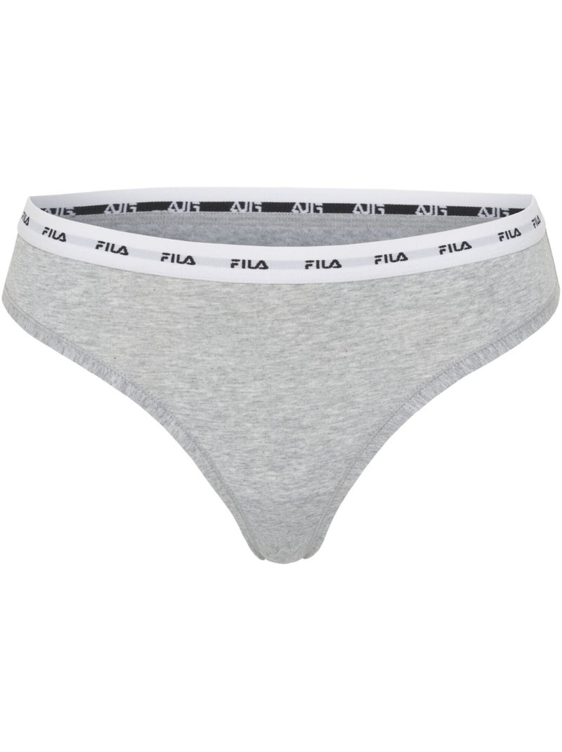Set van 3 effen damesstrings Grijs - Kiabi