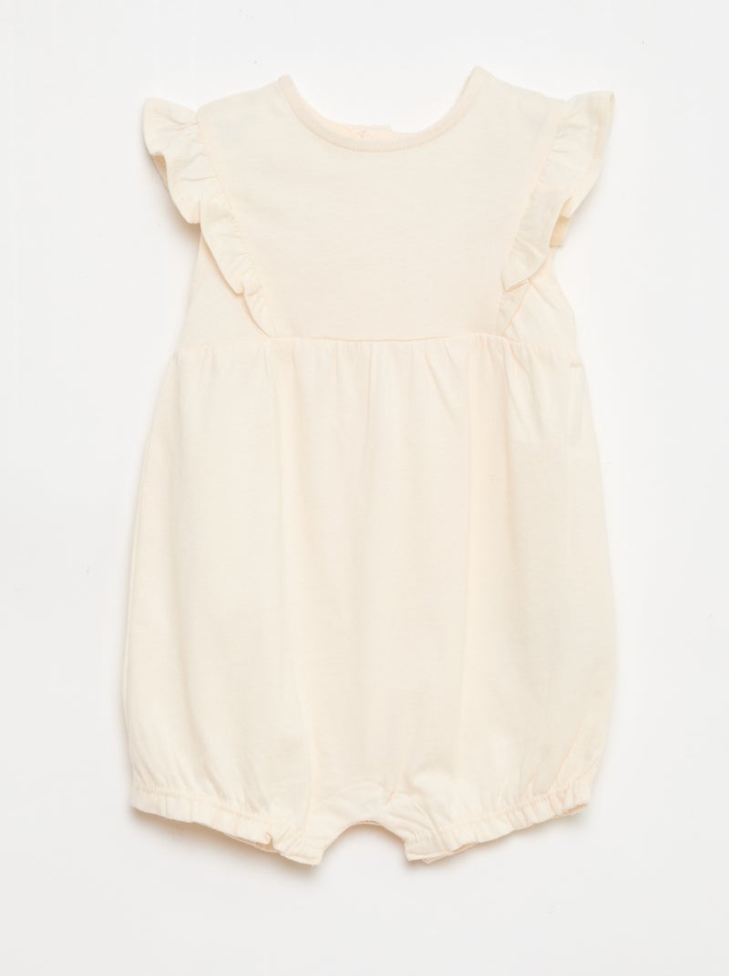 Set van 3 effen en geplooide rompertjes Oranje - Kiabi