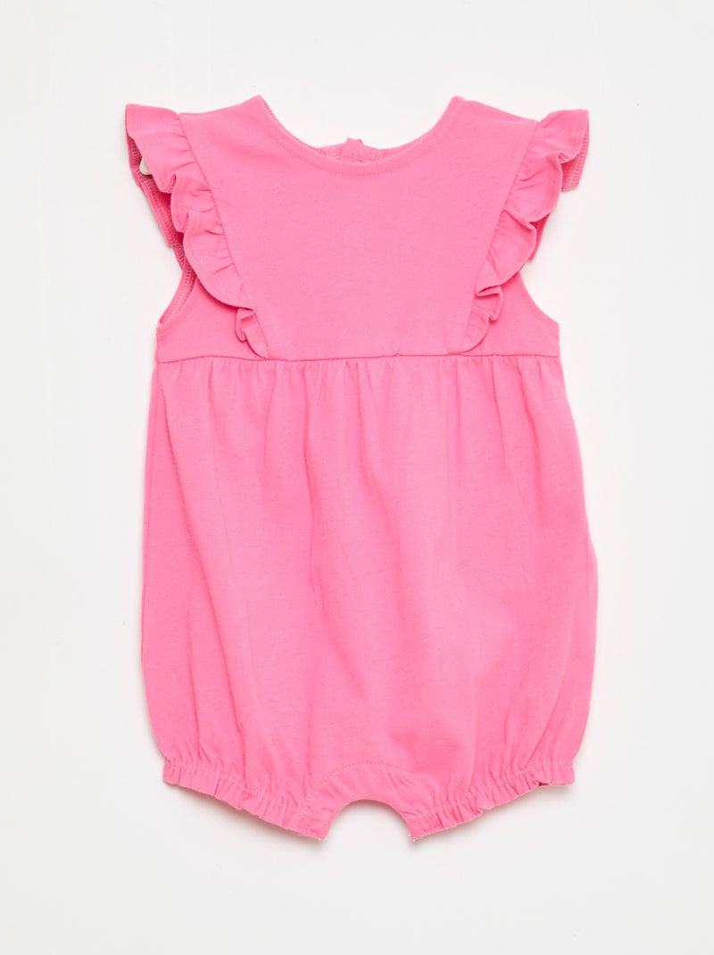 Set van 3 effen en geplooide rompertjes Oranje - Kiabi