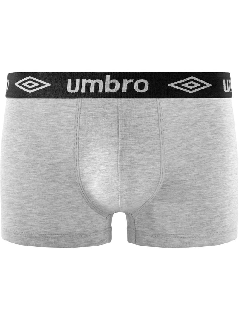 Set van 3 effen katoenen boxershorts voor heren Blauw - Kiabi