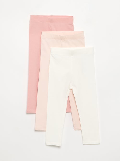 Set van 3 effen leggings van jerseytricot - Kiabi