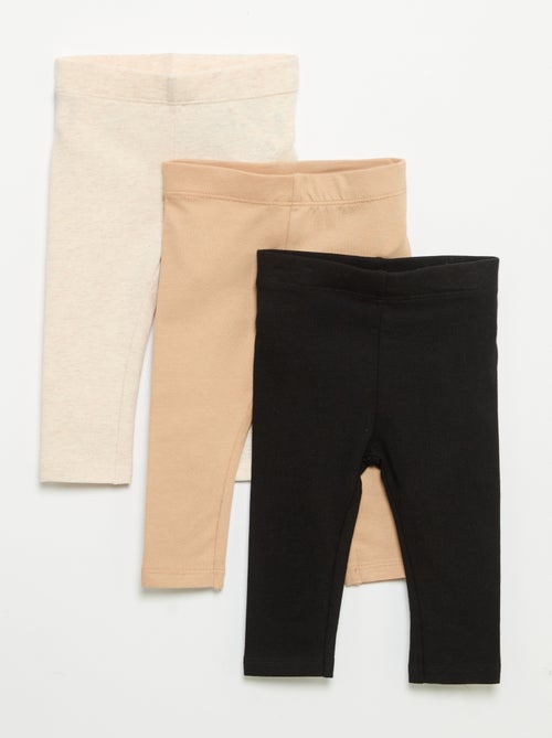 Set van 3 effen leggings van jerseytricot - Kiabi Set van 3 effen leggings van jerseytricot - Kiabi