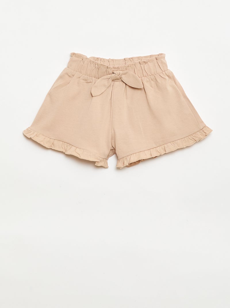 Set van 3 effen shorts met volants Biege - Kiabi