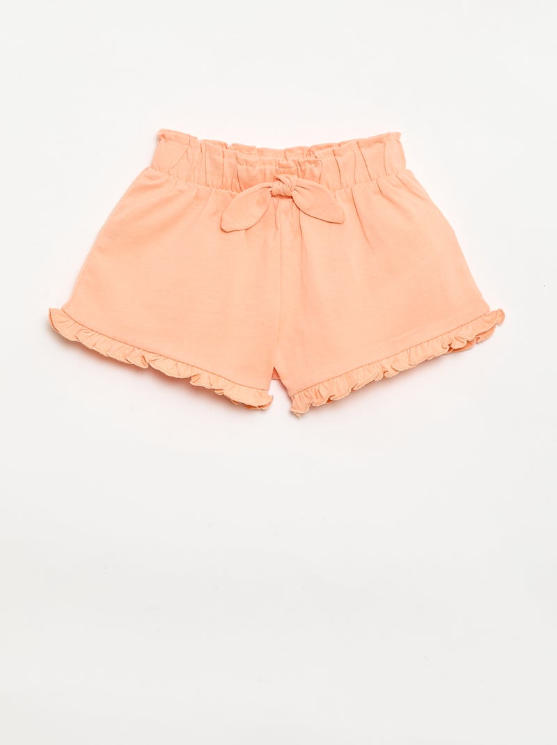 Set van 3 effen shorts met volants Oranje - Kiabi