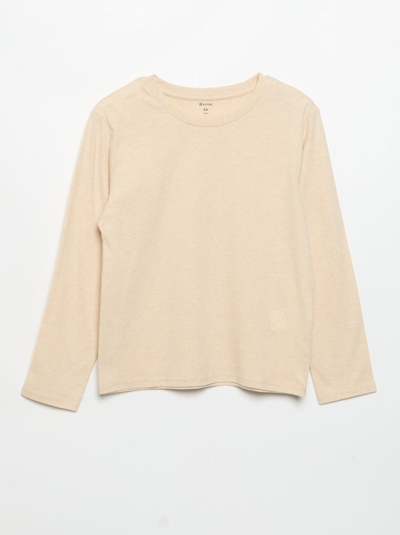 Set van 3 effen T-shirts Biege - Kiabi