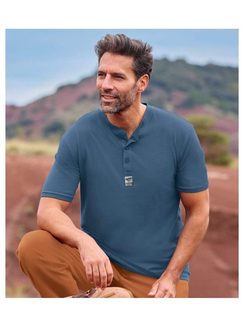 Set van 3 effen T-shirts met Henley kraag - ATLAS FOR MEN - Kiabi