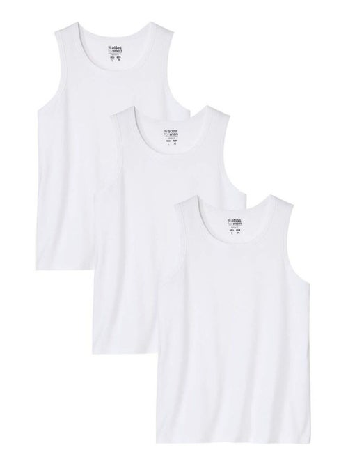 Set van 3 effen tanktops - ATLAS FOR MEN - Kiabi