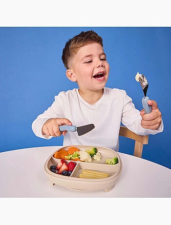Set van 3 ergonomisch kinderbestek van roestvrij staal | b.box