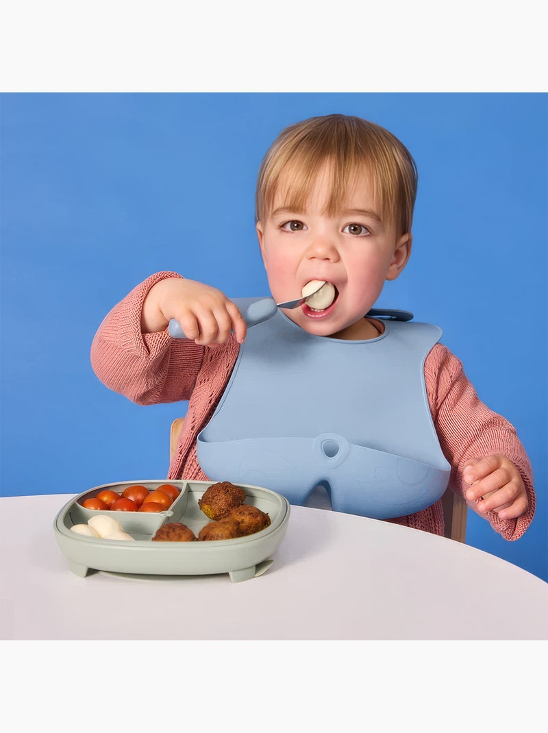 Set van 3 ergonomisch kinderbestek van roestvrij staal | b.box Blauw - Kiabi
