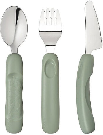 Set van 3 ergonomisch kinderbestek van roestvrij staal | b.box