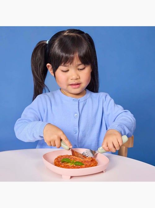 Set van 3 ergonomisch kinderbestek van roestvrij staal | b.box - Kiabi Set van 3 ergonomisch kinderbestek van roestvrij staal | b.box - Kiabi
