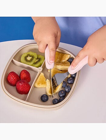 Set van 3 ergonomisch kinderbestek van roestvrij staal | b.box