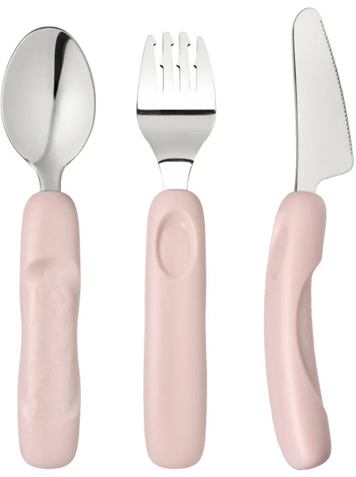 Set van 3 ergonomisch kinderbestek van roestvrij staal | b.box - Kiabi Set van 3 ergonomisch kinderbestek van roestvrij staal | b.box - Kiabi
