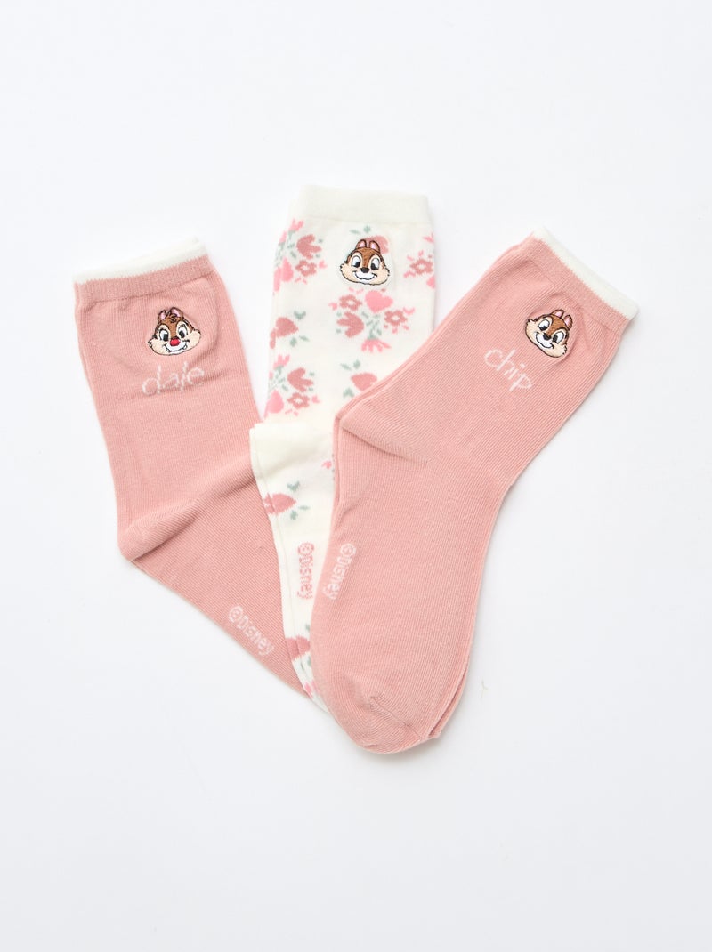 Set van 3 fantasiekousen 'Tic&Tac' Rose - Kiabi