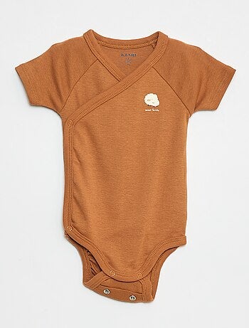 Set van 3 gekruiste meegroei-bodysuits met korte mouwen