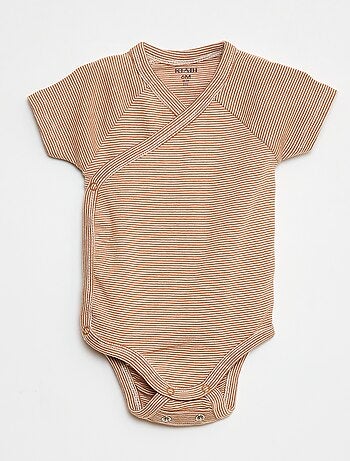 Set van 3 gekruiste meegroei-bodysuits met korte mouwen