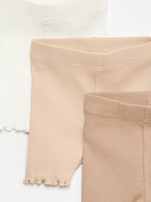 Set van 3 geribbelde fietsbroeken - Kiabi