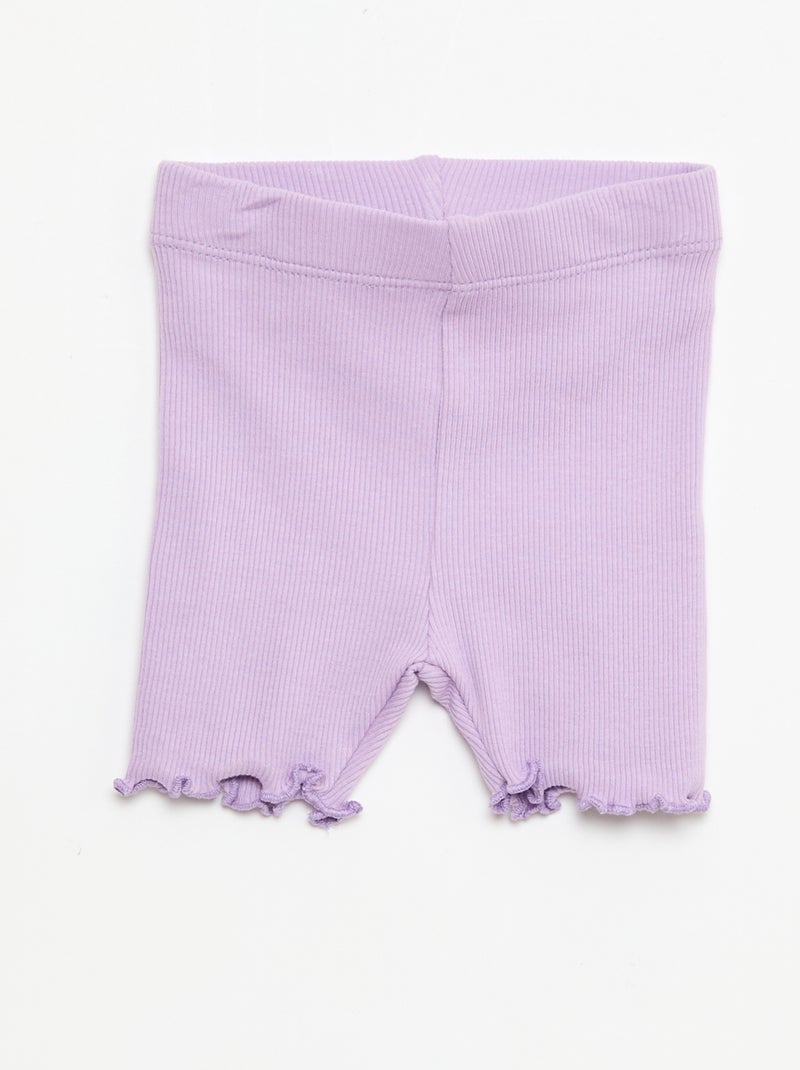 Set van 3 geribbelde fietsbroeken Geel - Kiabi