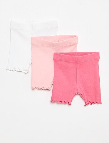 Set van 3 geribbelde fietsbroeken