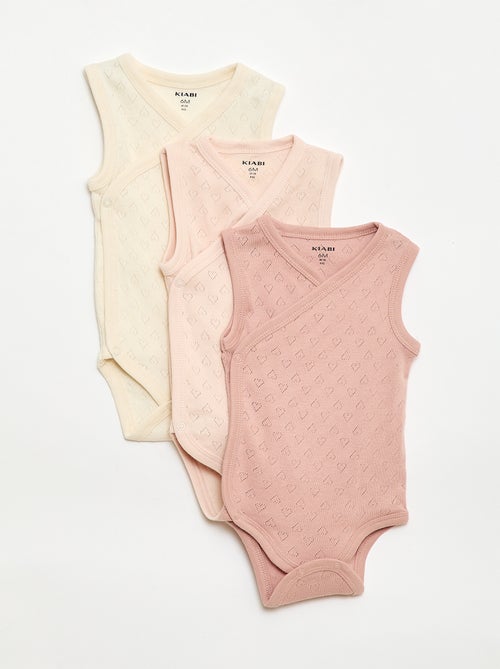 Set van 3 geribde rompertjes - Kiabi