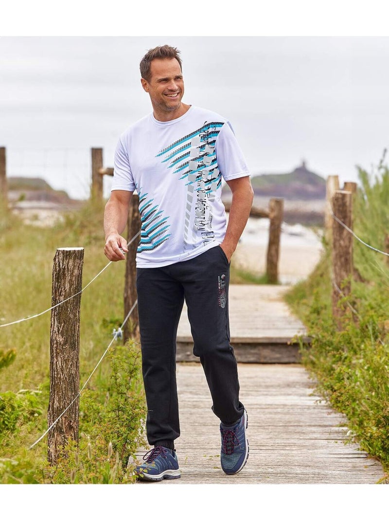Set van 3 graphic sport T-shirts  - ATLAS FOR MEN Wit Blauw Zwart - Kiabi