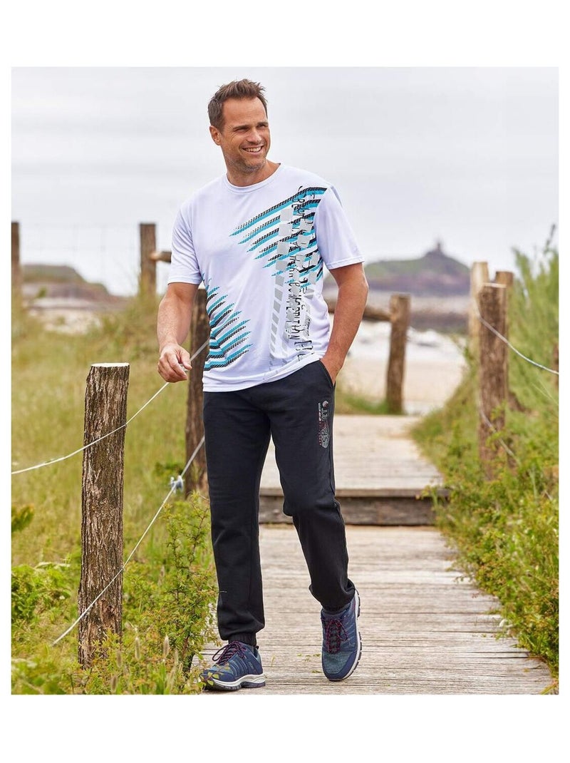 Set van 3 graphic sport T-shirts  - ATLAS FOR MEN Wit Blauw Zwart - Kiabi