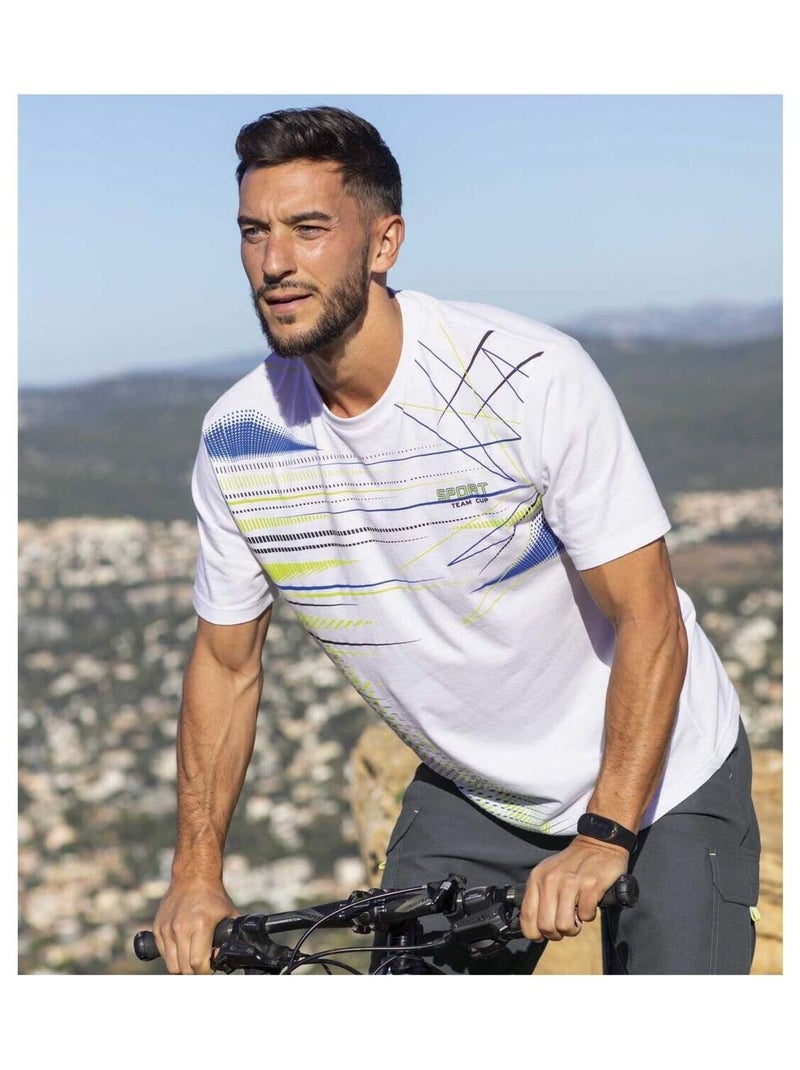 Set van 3 Graphic Sport T-shirts - ATLAS FOR MEN Wit Groen Zwart - Kiabi